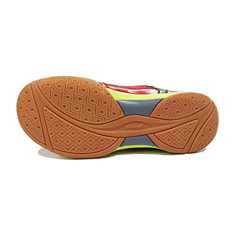 Image of Li-Ning All New Attack II Non Marking Badminton Court Shoes, Red/Black/Lime - 2 UK (Juniors)