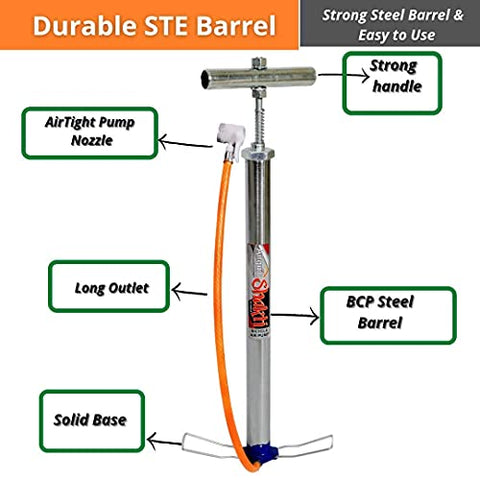 Image of ROYAL WAVES SHAKTIMAN HD Connection AIR Pump B.C.P with Dual Nozzle for BYCYCLE,Bike,CAR etc