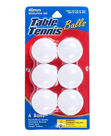 Image of Jacent 40MM Regulation Size White Table Tennis Balls, 6 Ping Pong Balls per Pack, 1-Pack