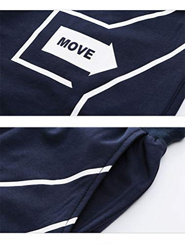 Image of Lavnis Men's Casual Tracksuit T-Shirts and Shorts Running Jogging Athletic Sports Set Blue L