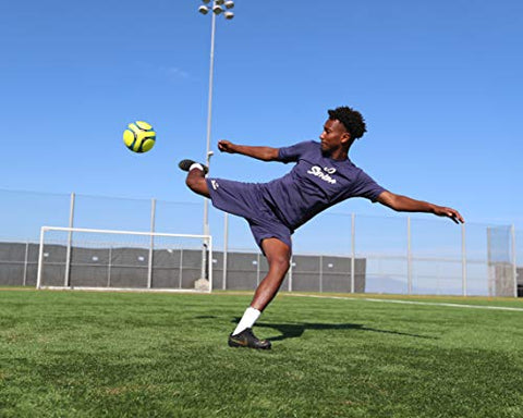 Image of Senda Amador Training Soccer Ball, Fair Trade Certified, Yellow/Light Blue, Size 4 (Ages 8-12)