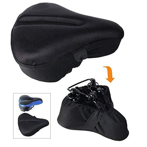 Image of Uniavo Waterproof Classic U12 Silica Gel and High-density Foam Bicycle Seat Cover for Wide Seats (Black)