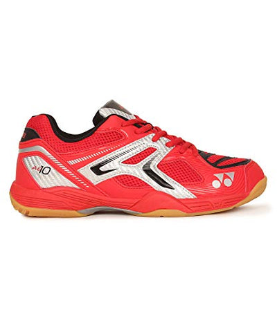 Image of YONEX AE 10 Non Marking Badminton Shoes, UK 7.5 (Bright Red/Silver)