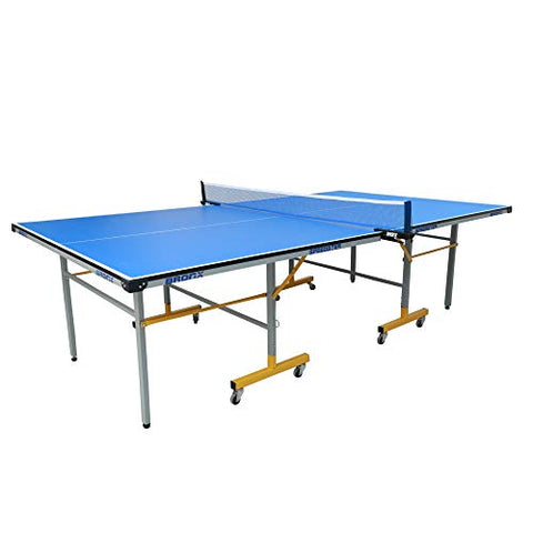 Image of Bronx Speedster Table Tennis Table with 18 mm Both Side Laminated Blue top and 50 mm Wheel (2 Table Tennis Table bat, 3 Table Tennis Table Balls and 1 Table Tennis Table Cover)