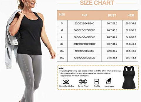 Image of Eleady Workout Tank Tops for Women Built in Bra Racerback Yoga Athletic Tops Sleeveless Sport Shirts Fitness Gym Activewear (Black, X-Large)