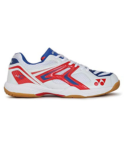 Image of YONEX AE 10 Non Marking Badminton Shoes, UK 7.5 (White/Royal Blue/Orange)