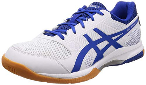 Image of ASICS Men Gel-Rocket 8 White/Illusion Blue Badminton Shoes-6 UK/India (40 EU) (7 US) (B706Y.124)