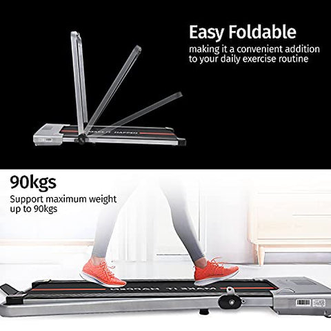 Image of WELCARE MAXPRO PTM-X1 Under Desk Treadmill 2HP (Peak) Motorized Foldable PRE-INSTALLED Aerobic Treadmill, Walking PAD with LED Display