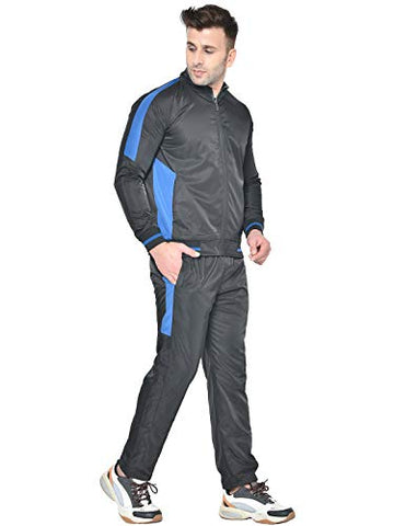 Image of CHKOKKO Men Hooded Zipper Reversible Track suit Blk Royal size L