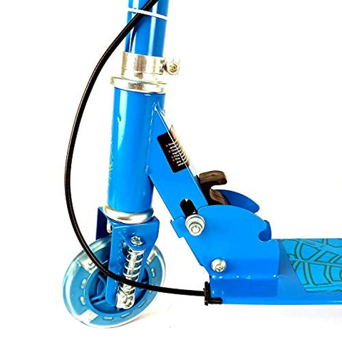 Image of JOYESTA Kick Scooter for Kids 3 Wheeler Foldable Kick Skating Cycle with Brake and Bell, LED on Wheels and Height Adjustable for Boys and Girls for 3-7 Years (Blue)