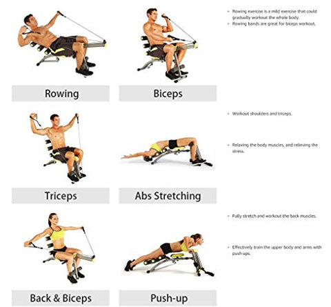 Image of Ozoy Six Pack Abs Exerciser Machine 20 Different Mode for Exercise and Fitness Without Cycle Rocket Exercise Handles-Level Adjustable Workout-Training Bench Abdominal Trainer Core & Abs (Multi)