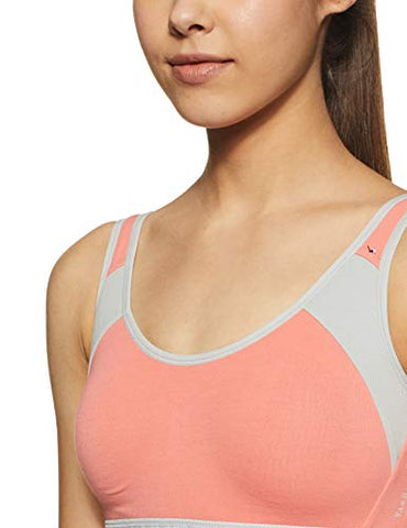 Image of Van Heusen Antibacterial Wireless Non Padded Sports Bra (44007_CORAL_L)