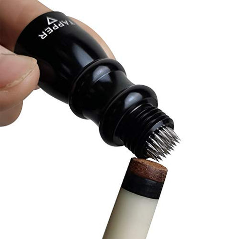 Image of BALIKEN/Pool Chalk/ 3 in 1 Snooker Pool Cue Tip Tool Billiard Cue Accessories Shaper/Tapper/Aerator/Pool Stick (Black)