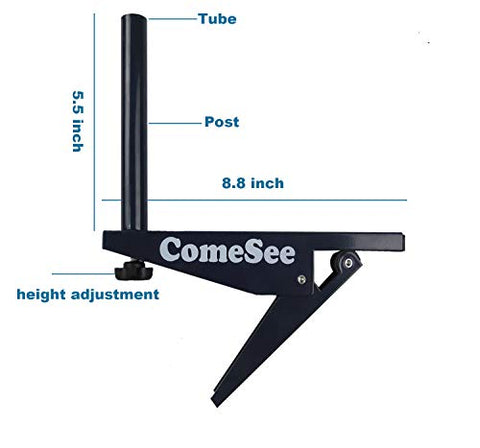 Image of Comesee Ping Pong Net Set Table Tennis Table Post Professional Spring Activated Clamp with Net Clip Insert, 1.2 Inch Width Grip Holder, Tension and Height Adjustable Easy Set Up (Black)