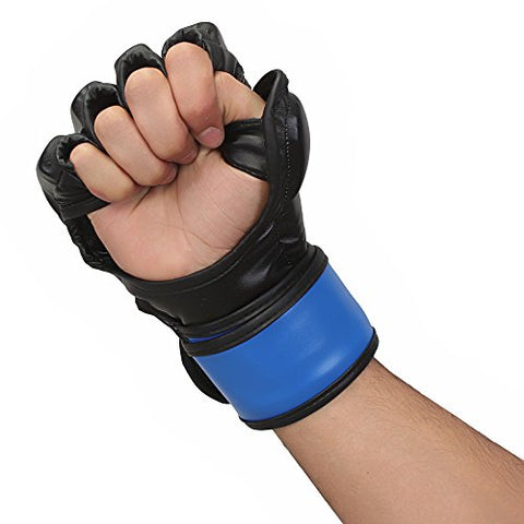 Image of Ceela Sports RF-GGTP-BS/M MMA Gloves, Small/Medium (Black/Blue)