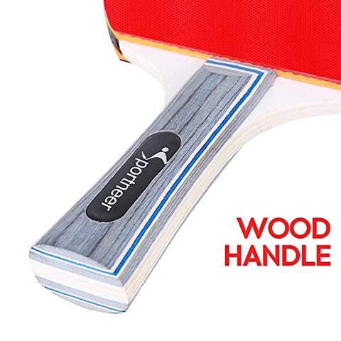 Image of Table Tennis Set,Red and Black Double-Sided Table Tennis Set of 2 Rackets and 4 Balls and Storage Bag for Children Adult Indoor/Outdoor Games,Best Gift for Boys and Girls