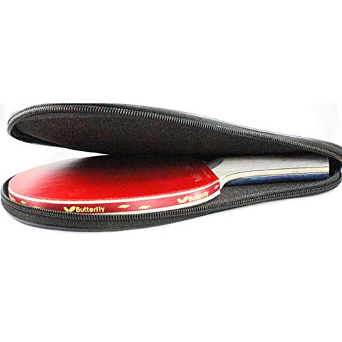 Image of Butterfly Wooden 401 Table Tennis Racket Set - 1 Ping Pong Paddle 1 Ping Pong Paddle Case - Gift Box - ITTF Approved (red, grey, and blue )
