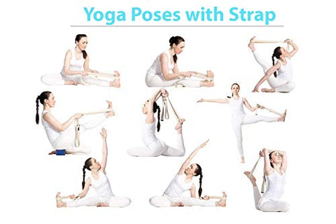 Image of Marine Pearl 8 ft Anti Skid Yoga Strap Belt for Stretching Exercise with D-Ring Buckle/Durable Heavy Duty Cotton/Anti Sweat/Increases Flexibility
