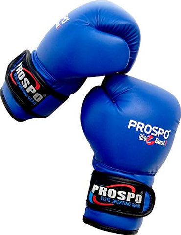 Image of Prospo Top-Grade Boxing Gloves, Kickboxing Bagwork Gel Sparring Training Gloves, Muay Thai Style Punching Bag Mitts, Fight Gloves Men & Women (Blue, 16 oz)