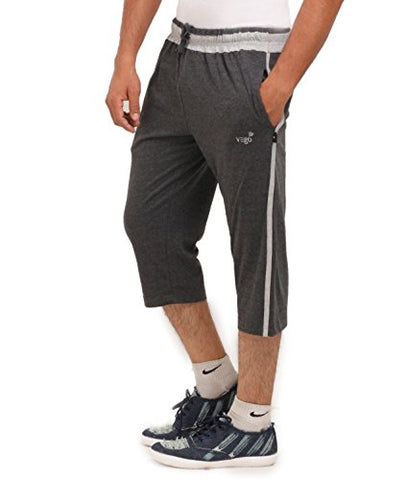 Image of VEGO Men's Cotton 3/4th Capri (Charcoal, 36)