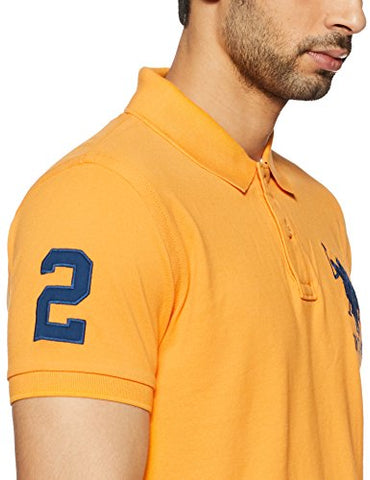 Image of US Polo Association Men's Regular Fit Polo (USTS5780_Apricot_S HS_Apricot_Small)