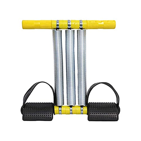 Image of ZOFEY 13mm Extra Thick Yoga and Exercise Mat Hot Yoga Mat with Corner Pockets Desig Anti Skid with Carrying Strap for Gym Workout and Flooring Exercise bal (White-2022-0123) Zofey Triple Spring Tummy Trimmer for Men & Women Abs Exerciser Body Toner Fat Bu