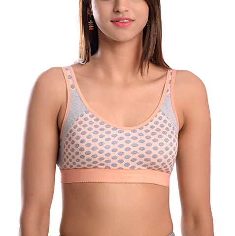Image of Zielen Women's/Girls Cotton Sports Wear Non Padded Gym/Yoga/Workout Sports Bra (Pack of 3)