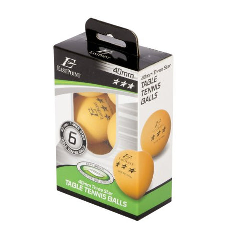 Image of EastPoint Sports 3-Star Table Tennis Balls (Orange, 40mm) - Pack of 6