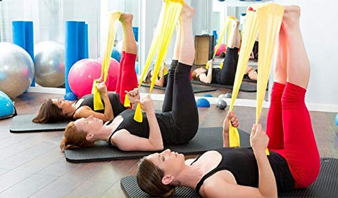 Image of Fitlastics Resistance Bands 6FT Long for Strength Training, Stretching, Pilates, Yoga Exercises Home Fitness Workouts for Men/Women (Yellow (5ft) - 15lbs)
