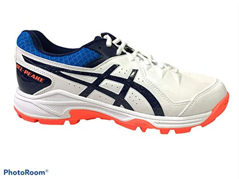 Image of ASICS Unisex-Adult Gel-Peake White/Peacoat Leather Cricket Shoes-10 UK (1113A023)