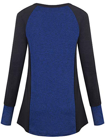 Image of Ninedaily Biking Shirts for Women,Exercise Tops Flexible Tees P.E Football Team Uniform Yoga Class Sportwear Young Teen Girls Fall Outfits 2020 Night Out Decent Gymnasium Sport Fans,Large Navy