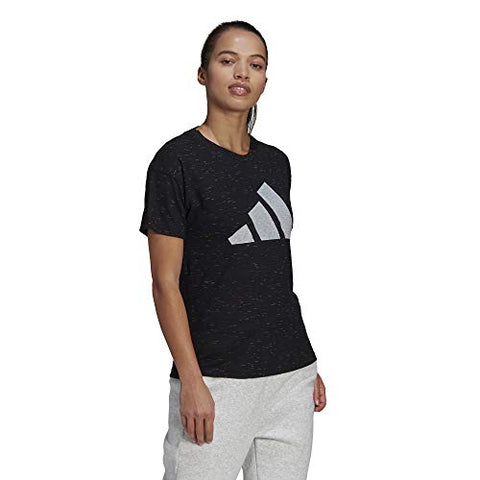 Image of adidas womens Win 2.0 Tee Black Melange 1X