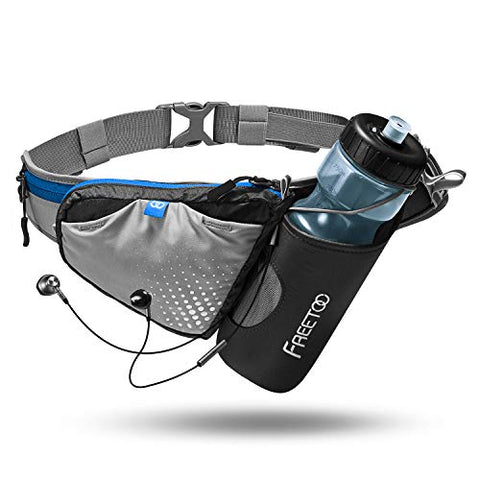 Image of FREETOO Lightweight Running Water Bottle Belt No Bounce Running Water Waist Pack Hydration Belt with Bottle Holder for Runners, Marathon, Fitness Training, Hiking and Jogging