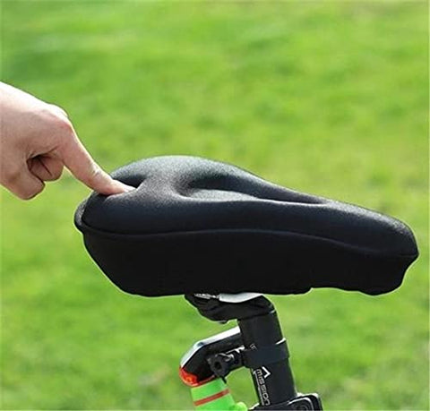 Image of fastped New Special Designing Canvas Heavy Bicycle Silicone Gel Saddle Seat & Cushion Pad Gel Cover (Black)