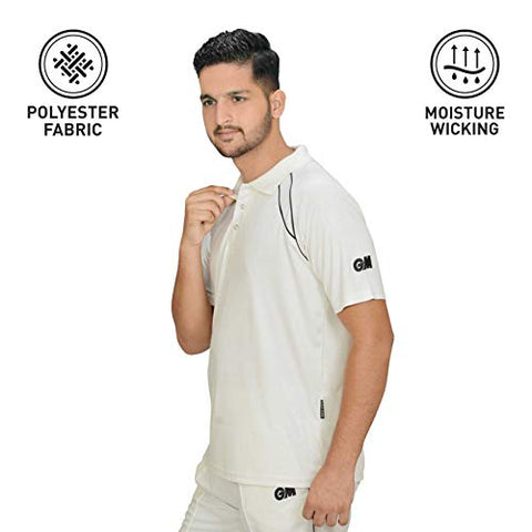 Image of GM 7205 Half Sleeve Cricket T-Shirt Size-X-Large (White/Navy)