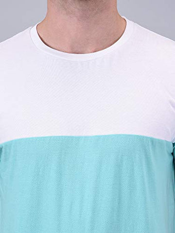 Image of Wrath Men's Regular Fit Solid T-Shirt (Turquoise, Small)