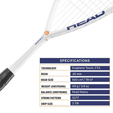 Image of HEAD GRAPHENE XT CYANO 110 Squash Racquet White
