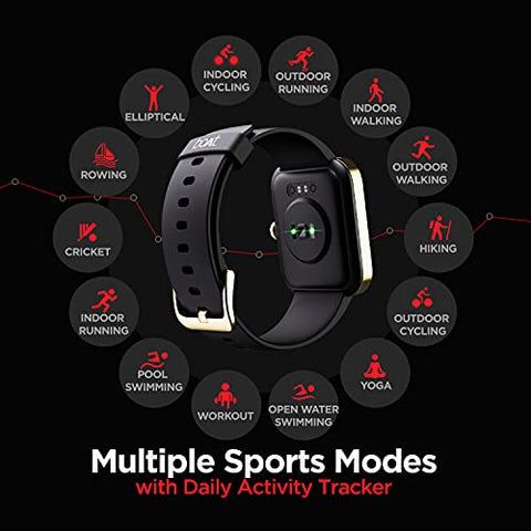 Image of boAt Xtend Smartwatch with Alexa Built-in, 1.69” HD Display, Multiple Watch Faces, Stress Monitor, Heart & SpO2 Monitoring, 14 Sports Modes, Sleep Monitor & 5 ATM Water Resistance(Pitch Black)