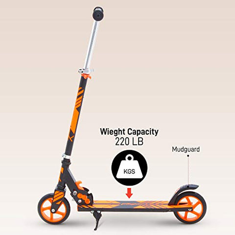 Image of GoodLuck Baybee Runner Skate Scooter for Kids /Baby Runner Scooter with Adjustable Height, Foldable PU Wheels and Weight Capacity 60 kgs for Babies/Childrens Boys & Girls (3- to 12) Years (Orange)