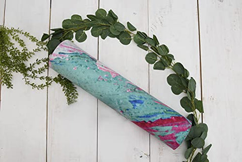 Image of MOOR Premium Design Suede 72 x 24 Inch 6mm Pastel Print Yoga Mat Non Slip High Density Anti-Tear Fitness Exercise Floor Pilates Workout