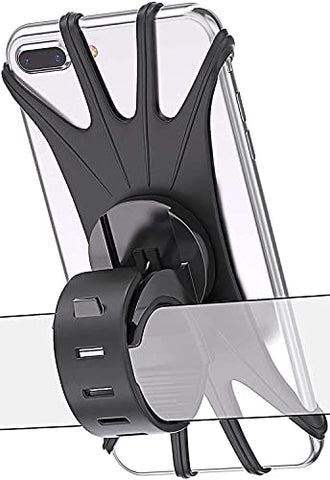 Image of Sounce Bike Phone Mount/Holder, 360 Rotation Silicone Bicycle Phone Holder/Mount, Universal Motorcycle Handlebar Mount Compatible with All Smartphones