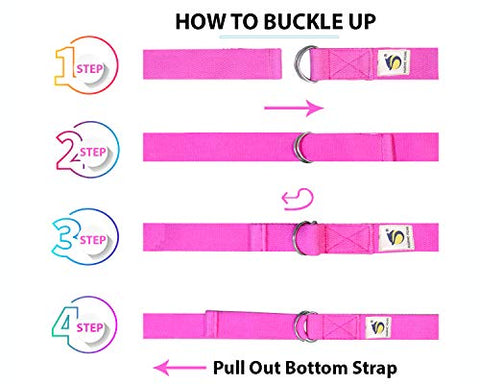 Image of Marine Pearl 8 ft Anti Skid Yoga Strap Belt for Stretching Exercise with D-Ring Buckle/Durable Heavy Duty Cotton/Anti Sweat/Increases Flexibility