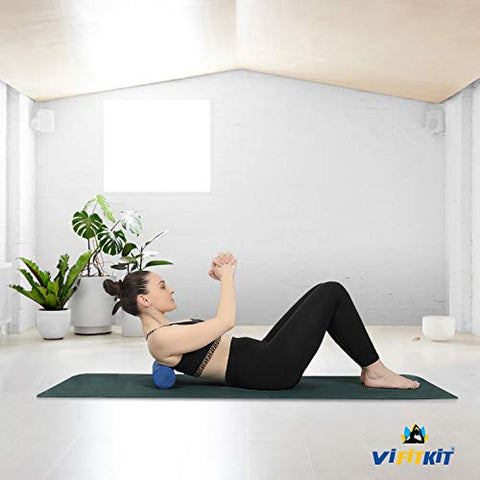 Image of VIFITKIT Yoga Mat Eco Friendly Workout Mat For Yoga Pilates Outdoor Workout With Free Carrying Bag and Strap (Made In India) (BOTTLE GREEN, 4mm)