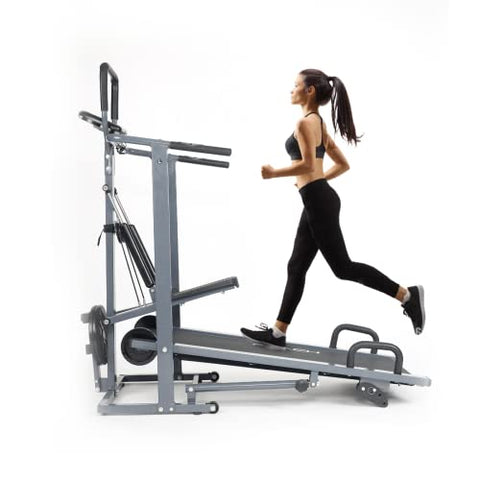 Image of ELEV8 by Reach T-100 Manual Treadmill for Home Gym | 4 in 1 (Jogger, Twister, Stepper & Push-up bar) Foldable Treadmill | 3 Level Manual Incline | for Full Body Workouts | Max Weight 120 Kgs