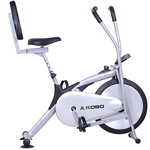 Image of KOBO AIR Bike Delux Exercise Cycle with Back Rest Dual Action / Electronic Meter