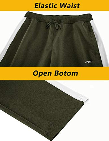 Image of Cotrasen Men Jogging Suits Sets Athletic Sports Slim Fit Casual Full Zip Tracksuits, Green, Medium