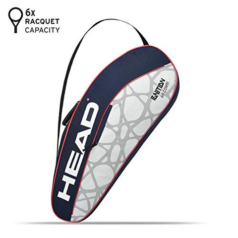 Image of HEAD Polyester Ignition Pro 6R Badminton Kit Bag (Navy & Grey)