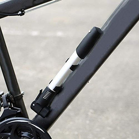 Image of Tusig Bicycle Floor Pump, Cycle Mini Air Pump, Plastic, Multi-Colour (Horizontal Pump)