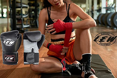 Image of LEW 10OZ Black/Grey Training Boxing Gloves