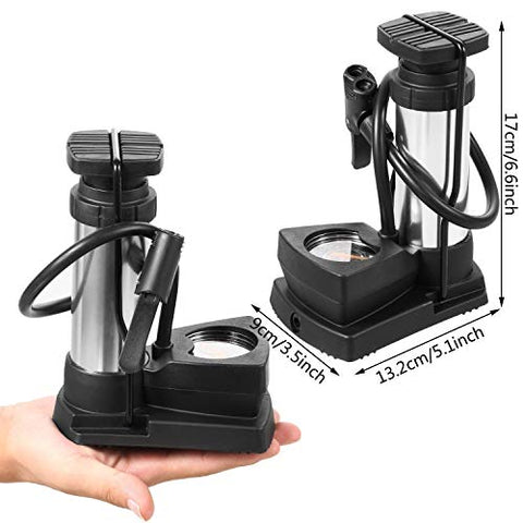 Image of DIYASHI® Portable Mini Bike Pump/Bicycle Air Pump Foot Activated Mini Floor Cycle Pump for Car Bike and Bicycle with Pressure Gauge (Standard)